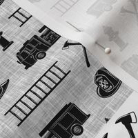 firefighter wholecloth - patchwork - monochrome  - future firefighter 