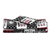 firefighter wholecloth - patchwork - red and black