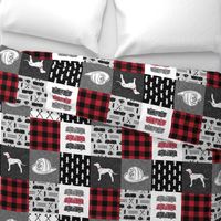 firefighter wholecloth - patchwork - red and black