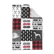 firefighter wholecloth - patchwork - red and black