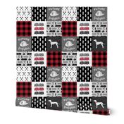 firefighter wholecloth - patchwork - red and black future firefighter