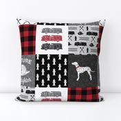 firefighter wholecloth - patchwork - red and black future firefighter