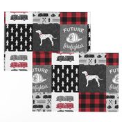 firefighter wholecloth - patchwork - red and black future firefighter