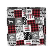 firefighter wholecloth - patchwork - red and black future firefighter