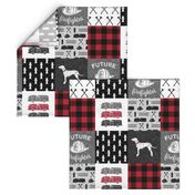 firefighter wholecloth - patchwork - red and black future firefighter