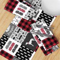 firefighter wholecloth - patchwork - red and black future firefighter  (90)