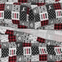 firefighter wholecloth - patchwork - red and black future firefighter  (90)