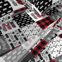 firefighter wholecloth - patchwork - red and black future firefighter  (90)