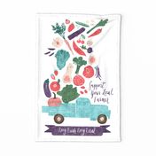 Farmer's Market - Eat Local- Tea Towel