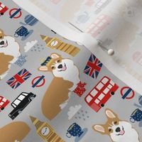 corgis in london - british london england union jack fabric corgi queen fabric