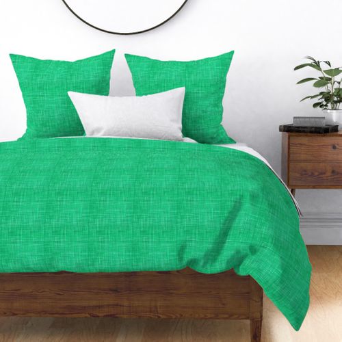 Woodland Green faux linen