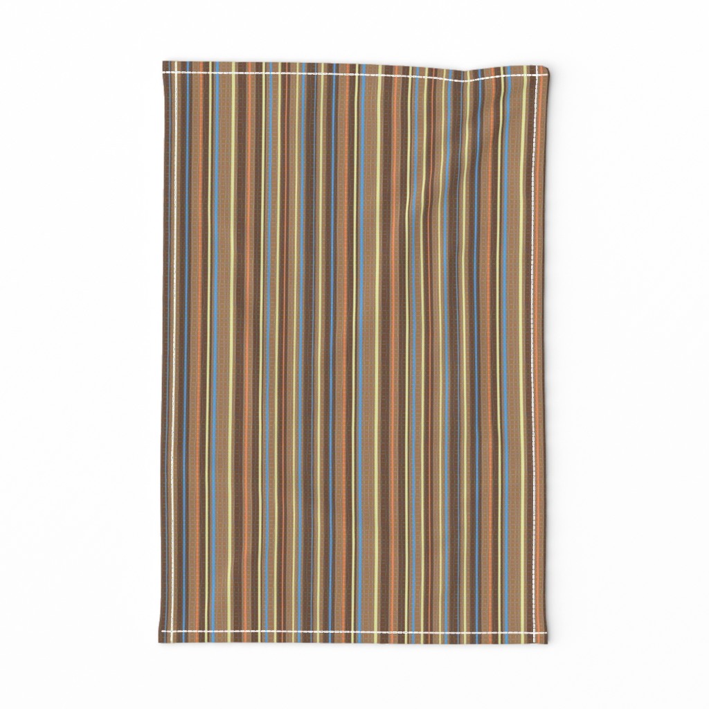 Textured Chocolate Orange Blue Yellow Candy Stripe