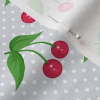 Cherry Ditsy Grey