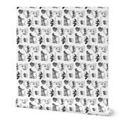 French Farm Animals Tea Towel