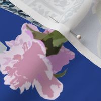 Paeonia in Blue Vases on bright ink