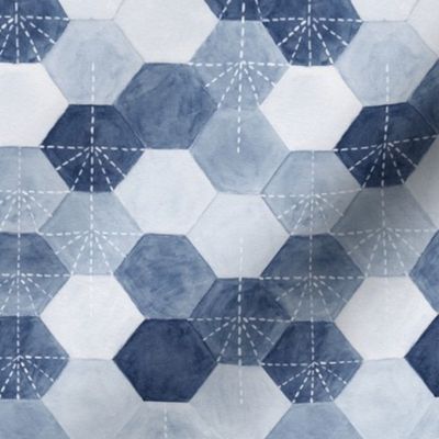 Hexagons - blue