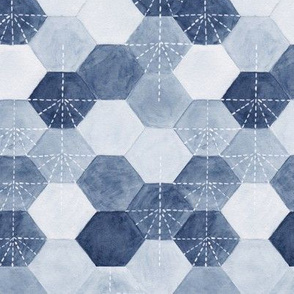 Hexagons - blue