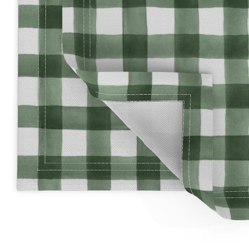 Woodland Dark Green Watercolor Buffalo Check