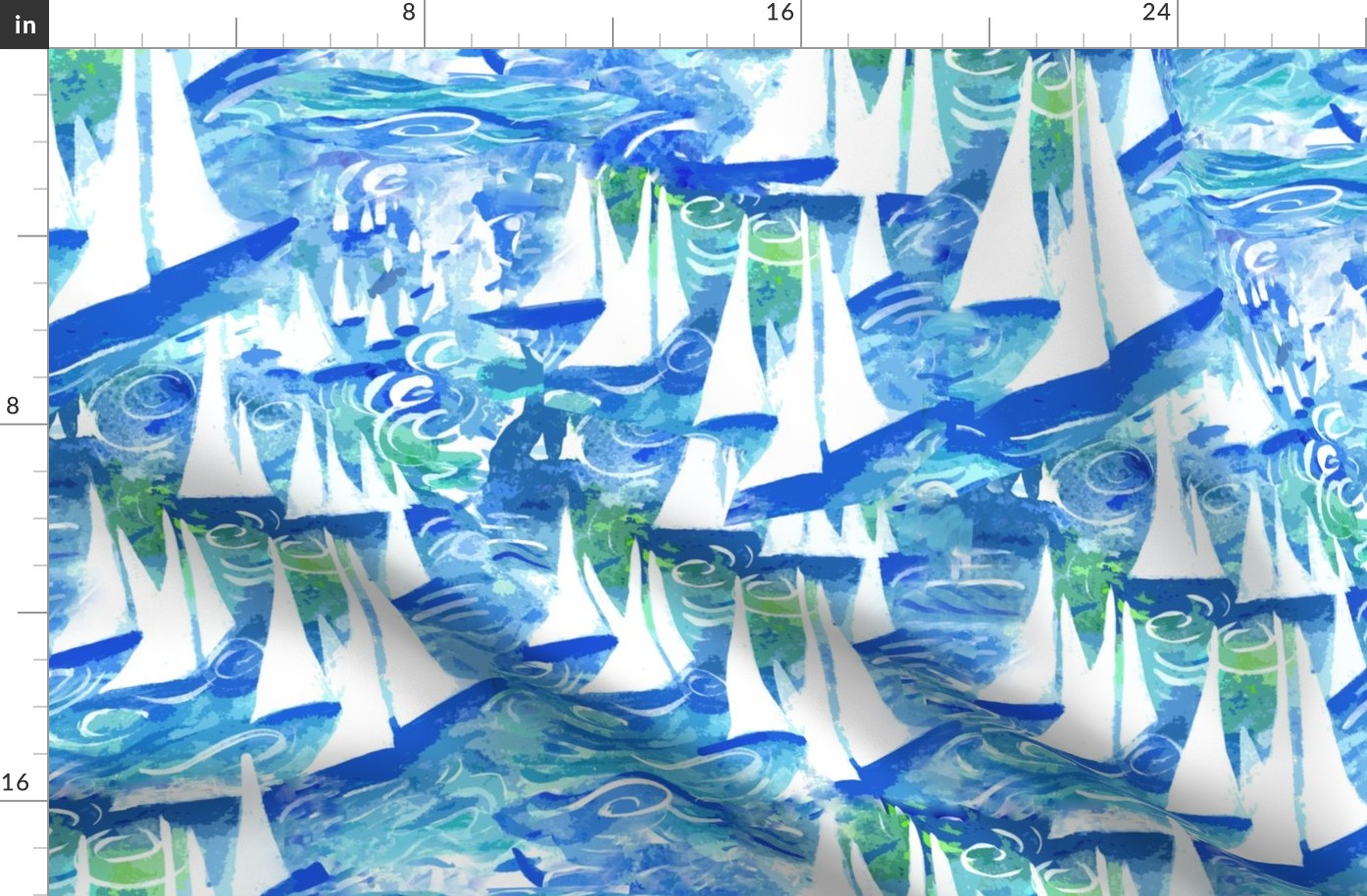 sailboats nautical ocean turquoise blue and white