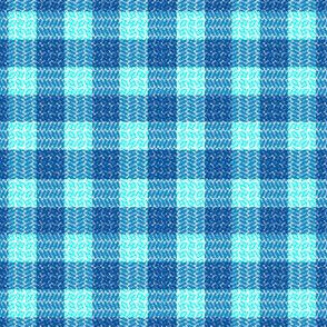 Herringbone Plaid Blue and teal Blue Sail Regatta