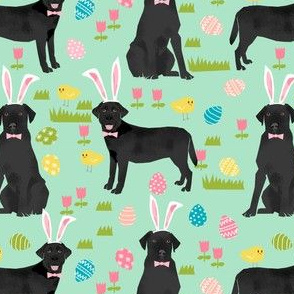 black lab fabric labrador retriever easter pastel fabric cute dog design - mint