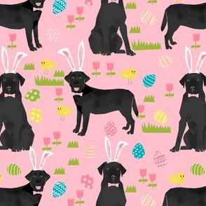 black lab fabric labrador retriever easter pastel fabric cute dog design - pink