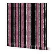 Textured Pink and Black Candy Stripe