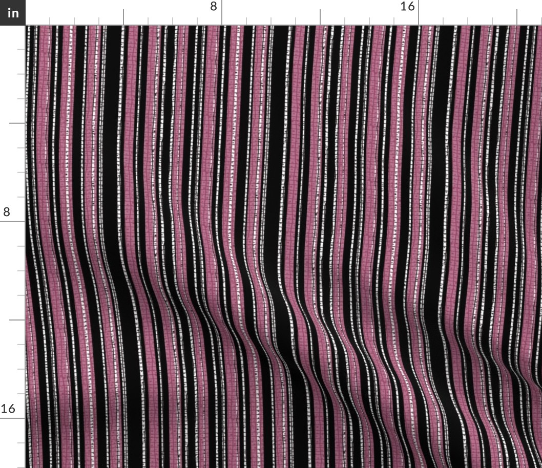 Textured Pink and Black Candy Stripe