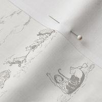 Small Winnie-the-Pooh Toile in gray