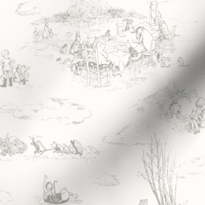 Small Winnie-the-Pooh Toile in gray