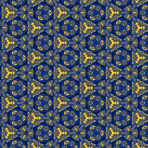blue and golden print
