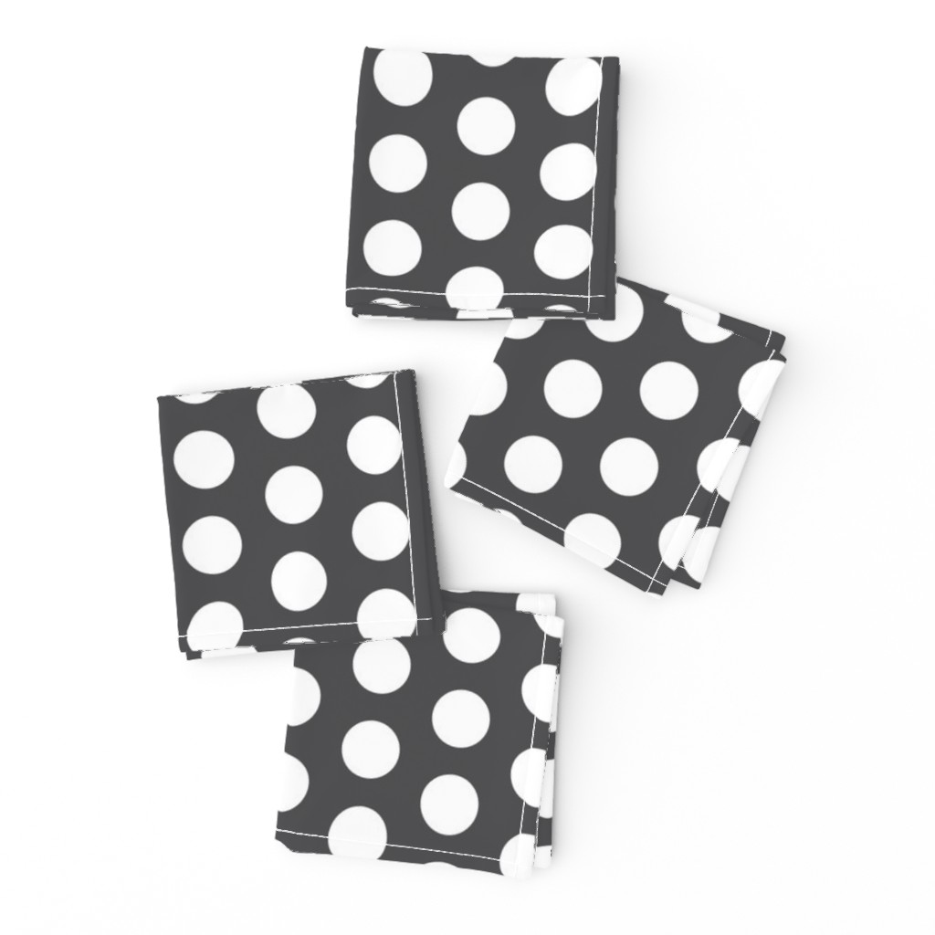 Large Charcoal Polka Dots