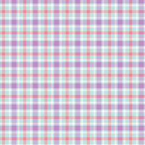 Aqua, Purple, and Pink Plaid