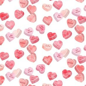 valentines day heart candy - conversation hearts  (red)