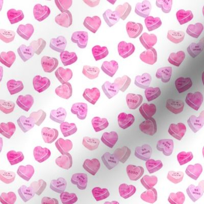 valentine's day heart candy - conversation hearts  (pink)