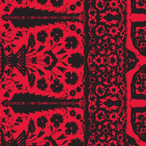 bosporus_tiles red black silk crepe de chine