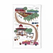 Farm to Market w/music!  Organic TeaTowel, , organic farm, farmers market Wall Hanging  