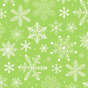 Snowflakes Christmas Holiday Light Green