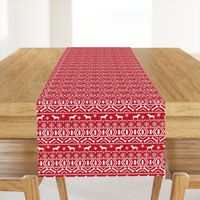 Bull Terrier fair isle christmas dog silhouette fabric red