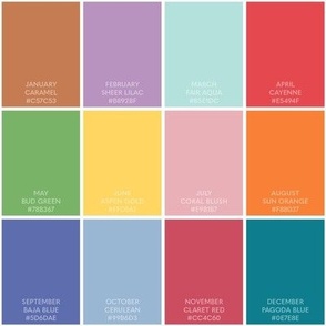 color of the month swatch sampler ⸬ pantone colorstrology
