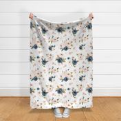 Blush and Blue Floral Oversized