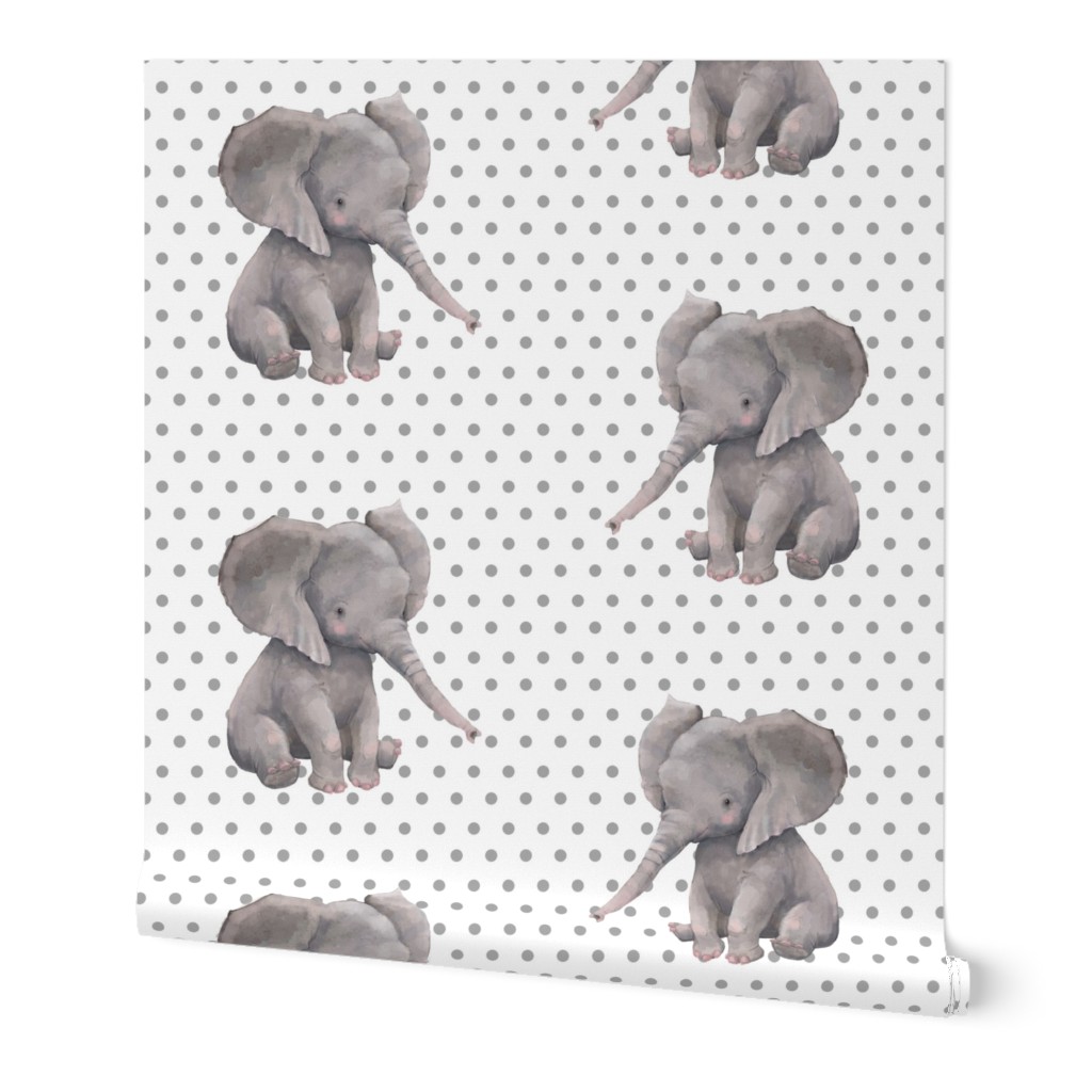 8" Elephant with Polka Dots 