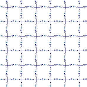 Delicate Blue White Geometric Grid