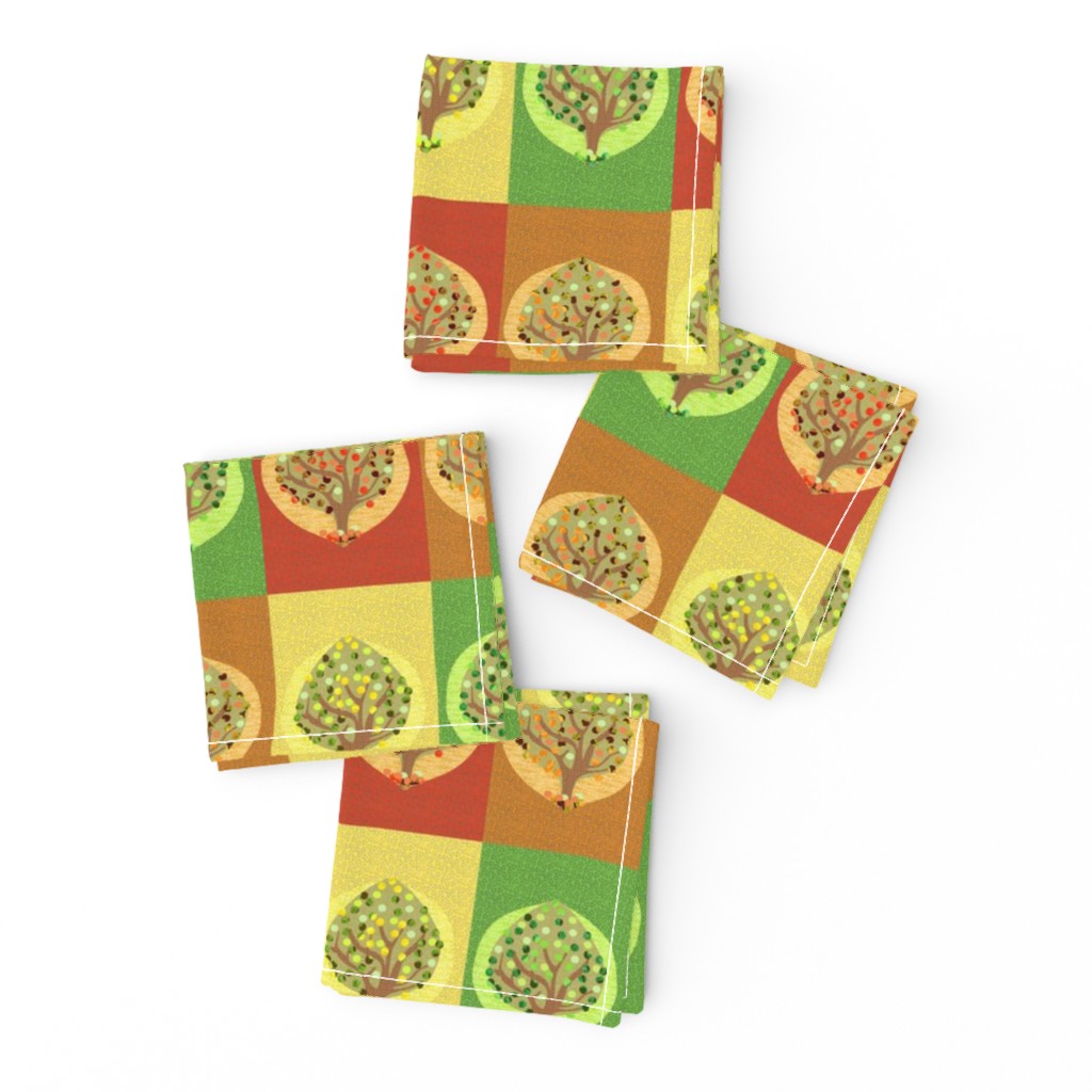 Four Seasons Fruit Trees Checkerboard