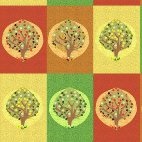 Four Seasons Fruit Trees Checkerboard