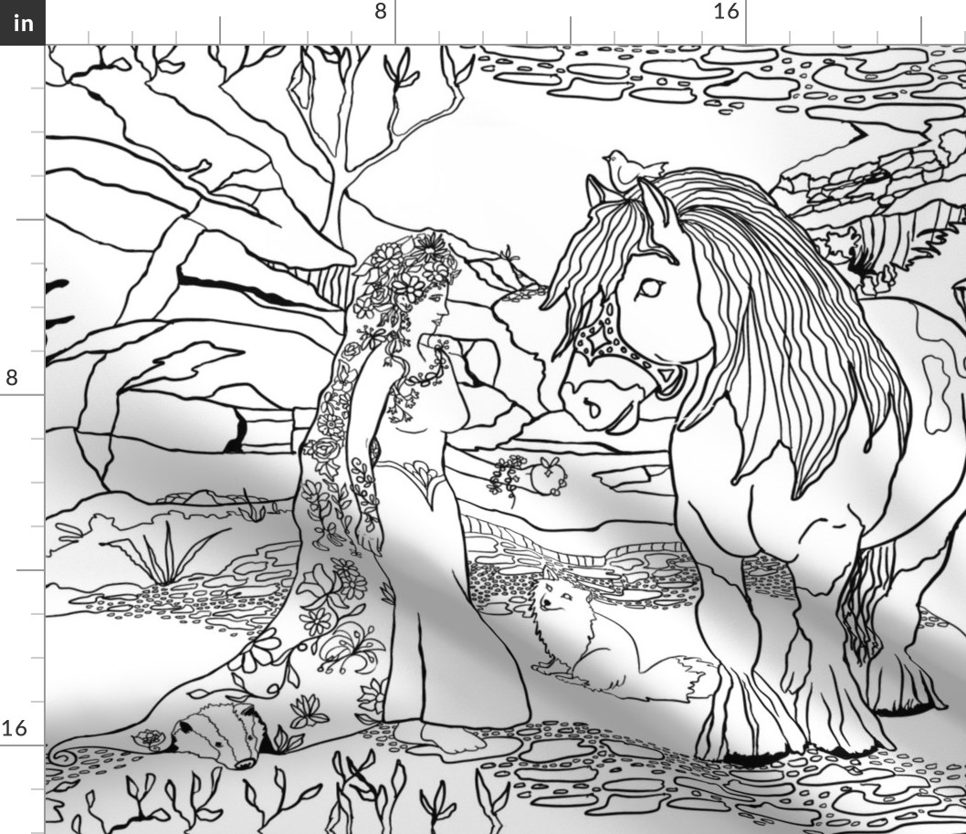 Black & White DIY coloring of Forest of tomorrow