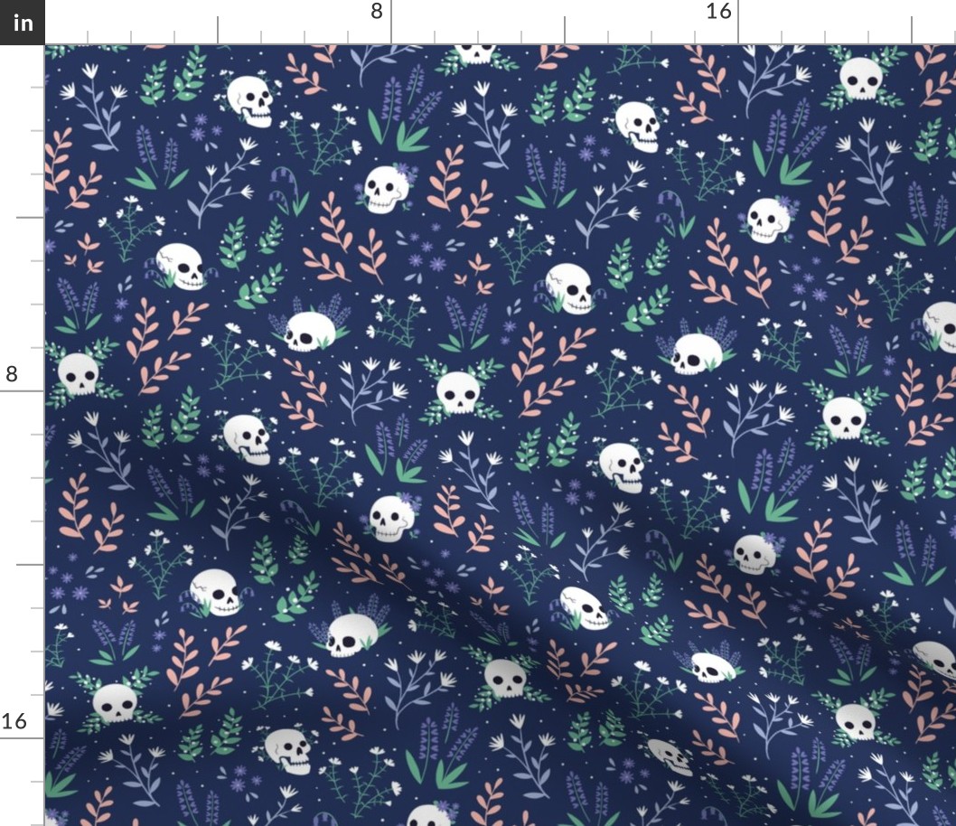 Skull Floral (blue)