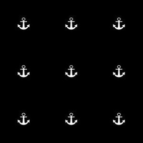 Half Inch White Anchors on Black