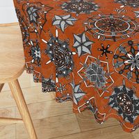 mandala snowflakes orange