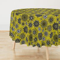 mandala snowflakes chartreuse  